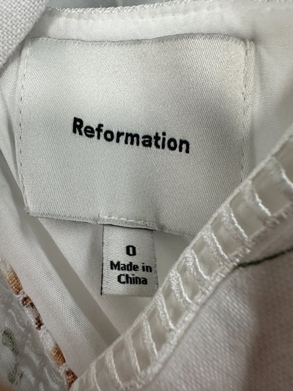 Reformation Everett Linen Midi Dress Corsini White Floral LWD Brunch Prairie 0 - Picture 8 of 9